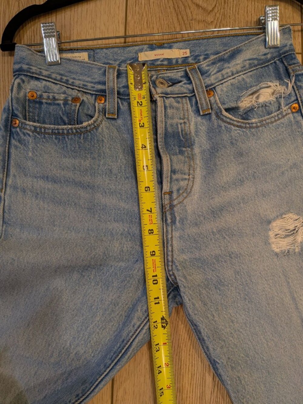 Levi's Premium Wedgie Straight High Rise Jeans Women's Size 25 Button Fly - Picture 8 of 10